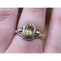 Echt zilveren ring met citrien